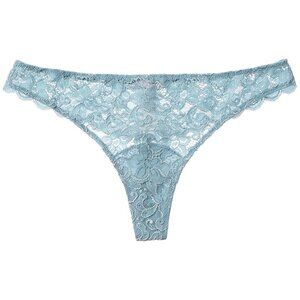 HANRO Luxury Moments Thong Panty in Tourmaline Blue Size XS Brand New NWT